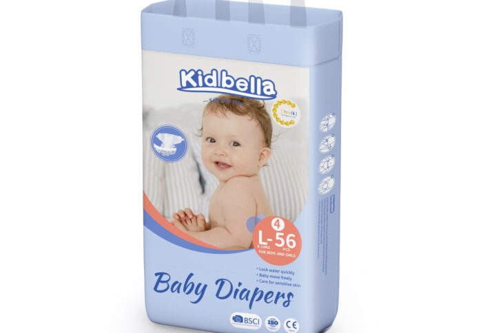 Kidbella Baby Diapers large size L 56 pieces per pack Diaperok Diapers pants canada calgary Diapers Dry and Breathable intelligent urine show soft surface reduce skin friction calgary canada
