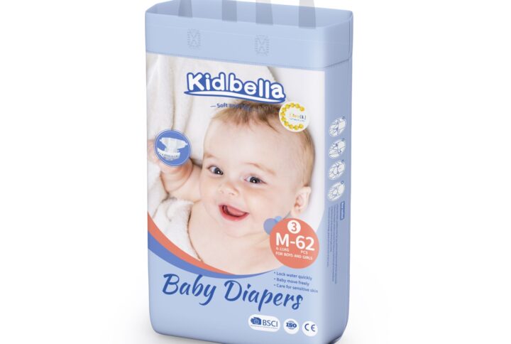 Kidbella Baby Diapers size medium M 62 peices in a pack Diaperok Diapers pants canada calgary Diapers Dry and Breathable intelligent urine show soft surface reduce skin friction calgary canada